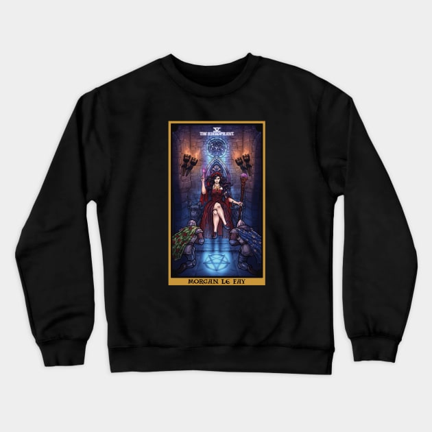 Morgan Le Fay The Hierophant Tarot Card Crewneck Sweatshirt by TheGhoulishGarb